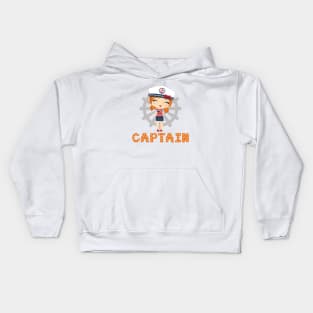 Captain girl (orange) Kids Hoodie